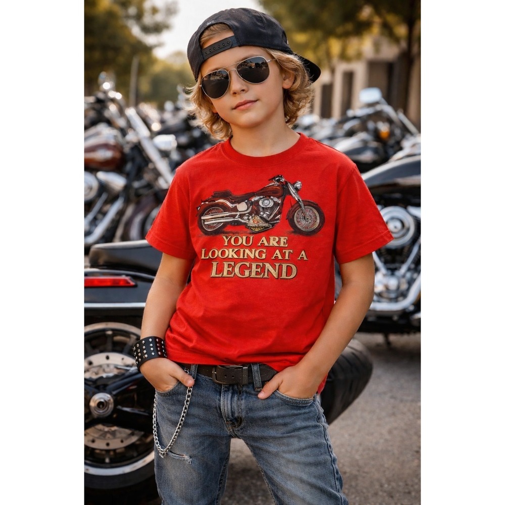 Harley-Davidson Youth M Red Daytona Beach, FL 2007 T-Shirt Unisex‎